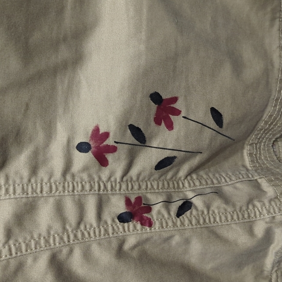 Live A Little Painted Flowers Button Up Jacket Sz. XL - Picture 7 of 7